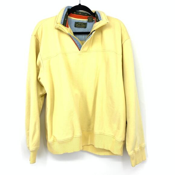 Orvis Signature Collection Pullover Sweatshirt Mens Sz Large Yellow *FLAWS READ - Picture 1 of 9